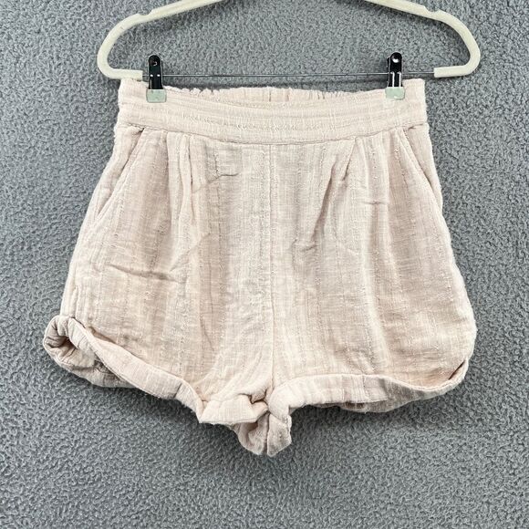 Free People Shorts Cream Gauze Cotton Boho Pull-On Size Small Beachy - Picture 1 of 10